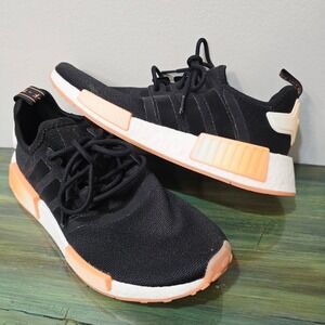 Adidas NMD R1 Womens Sneakers Black Peach Orange GW9463‎ Size 9